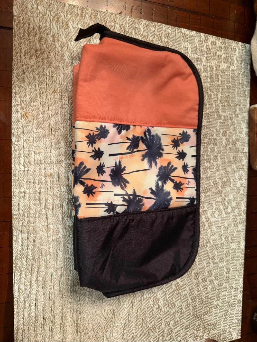 Lug flash travel cosmetic case tropical palms NEW